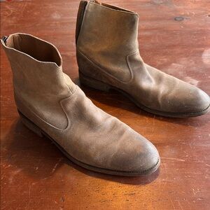 John Varvatos Distressed Tan Leather Boots